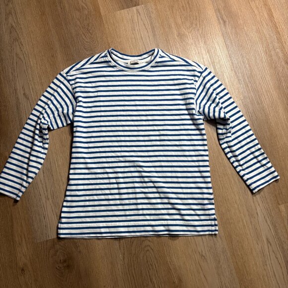 AYR The French Fry tee size XS blue white stripe Pima cotton Peru - Picture 5 of 7